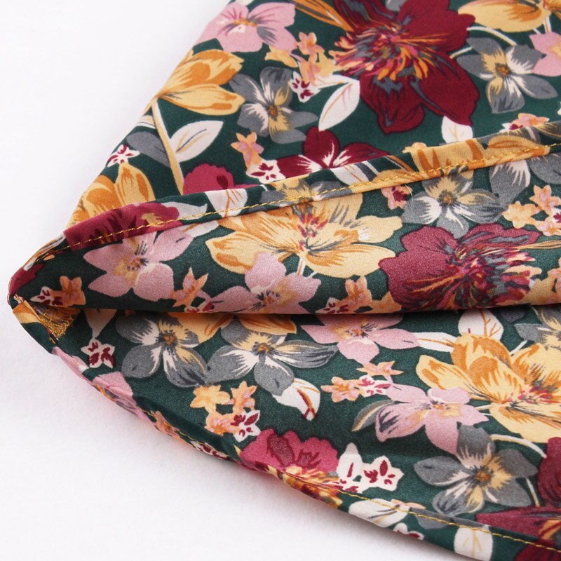 Tonval Kleurrijke Bloemenprint V Hals Wrap Elegant Grandado