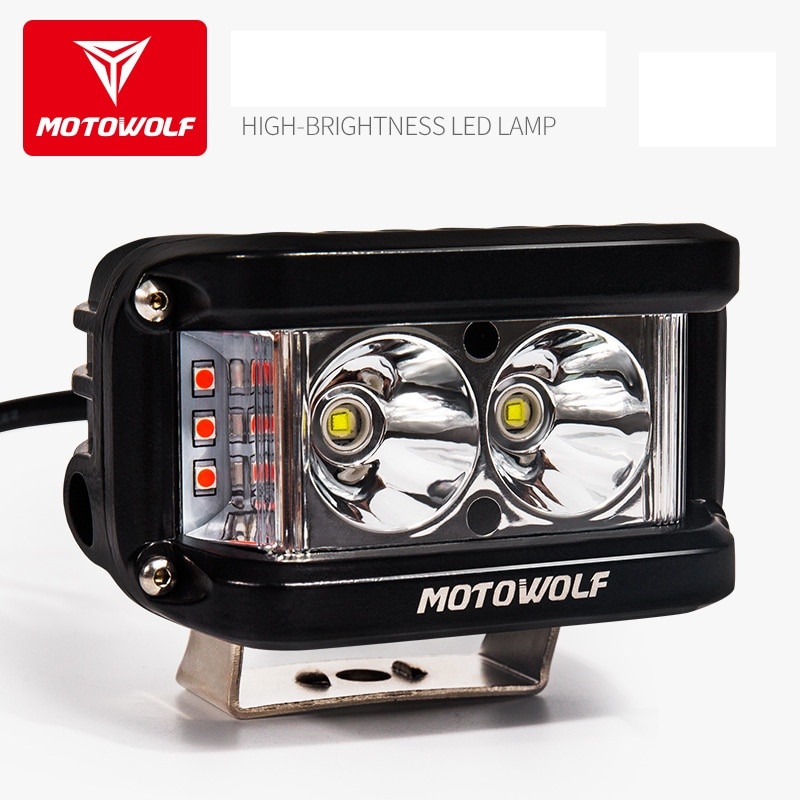 MOTOWOLF 12v 72v 20W LED Spot lumière moto ATV bateau hors route phare