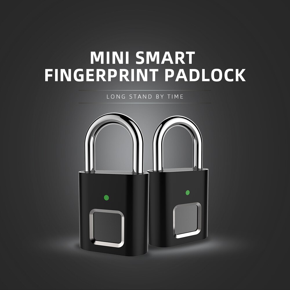 Smart Fingerprint Lock USB Charging Padlock Quick Fingerprint