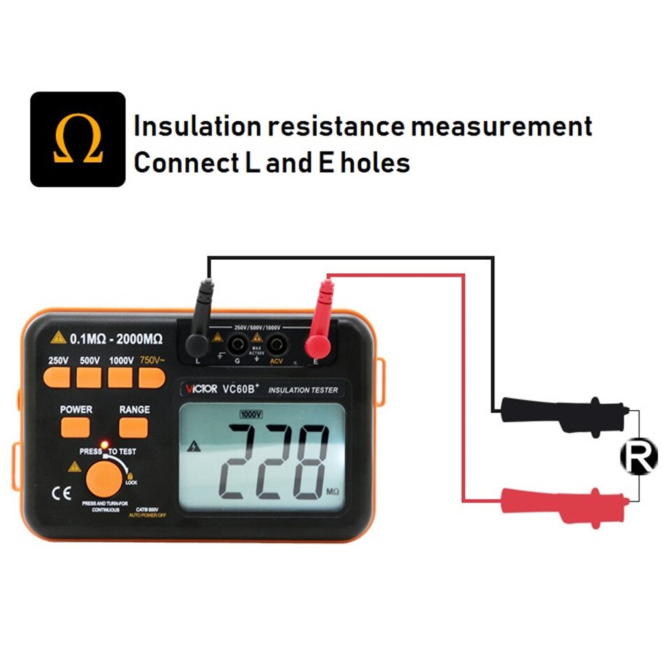 Victor Vc B Digital Insulation Resistance Tester Grandado