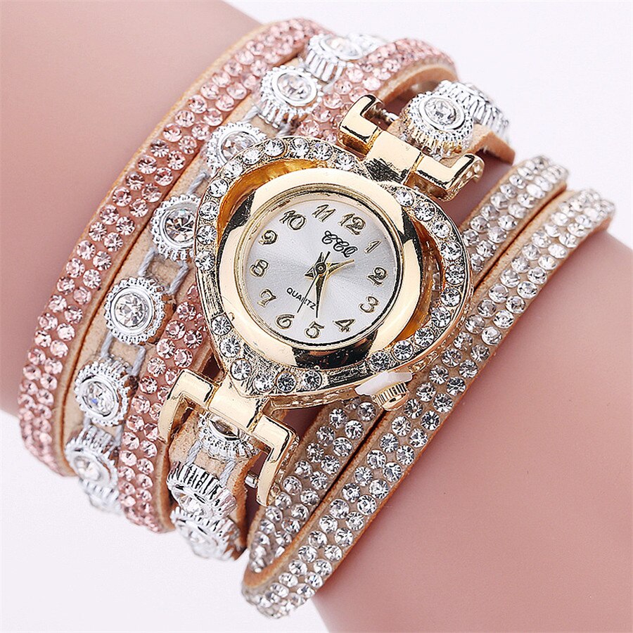 Luxe Crystal Diamond Vrouwen Armband Horloge Dames Grandado