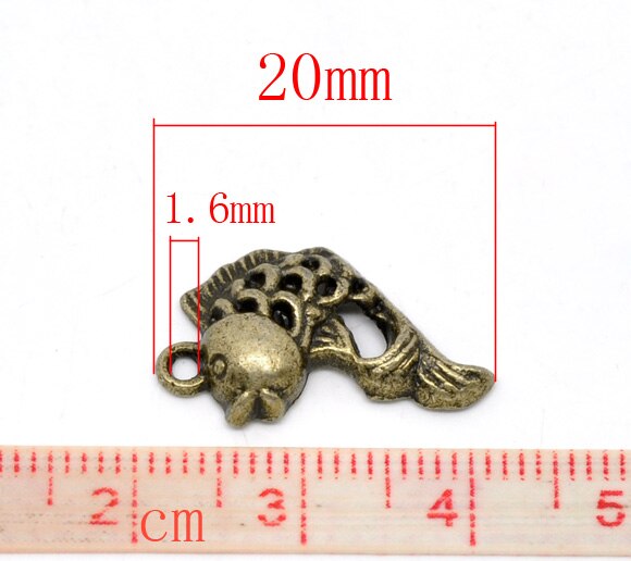 Doreenbeads Bronze Tone Carp Fish Charm Pendan Grandado