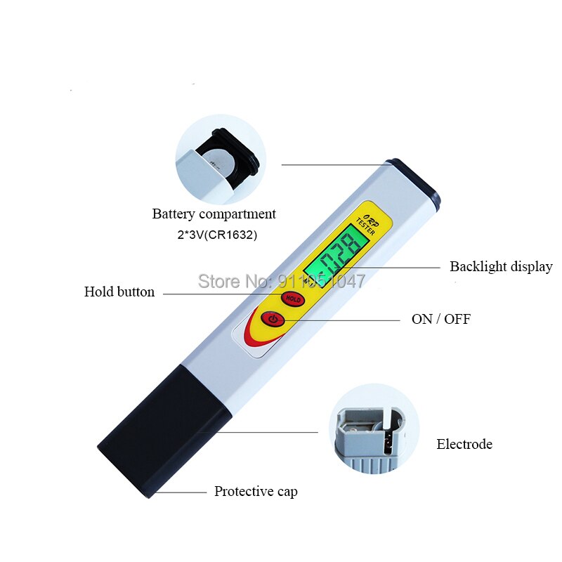 ORP 969 Meter Pen Type Oxidatie Reductie Potentiee Grandado