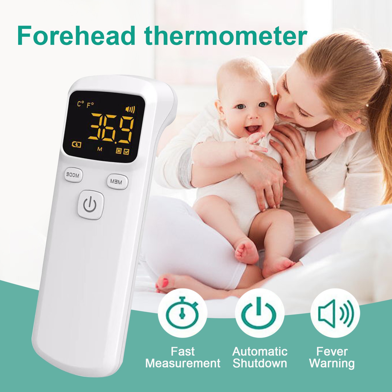 Digitale Infrarood Voorhoofd Thermometer Non Cont Grandado