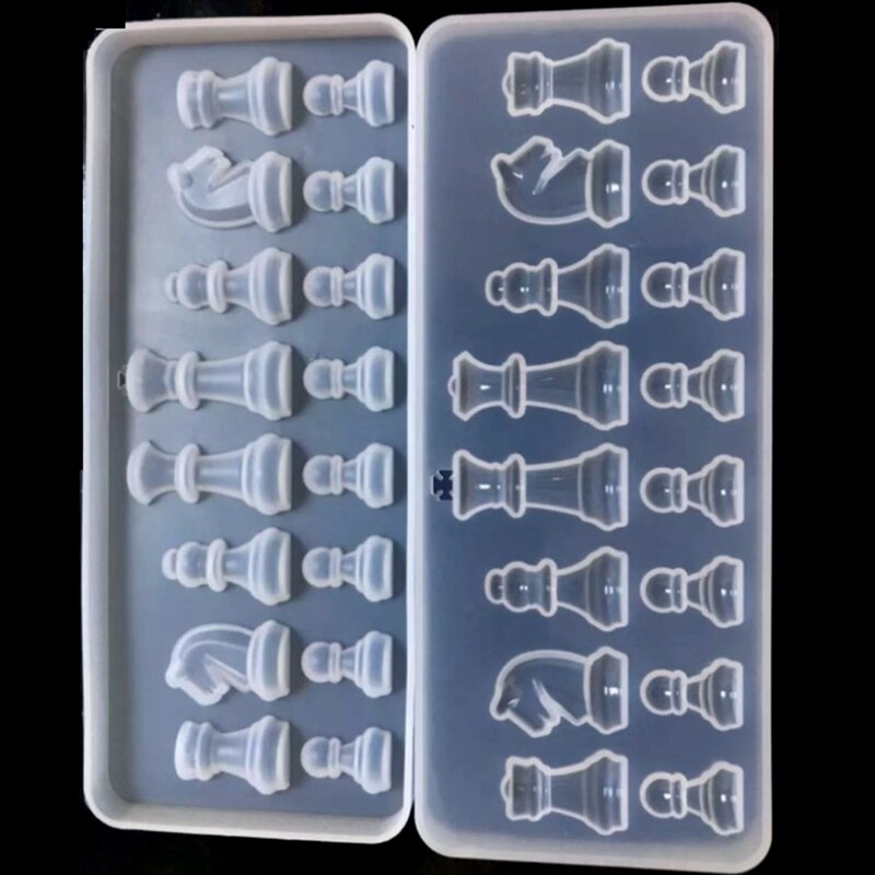 Chess Board Silicone Resin Mold 2Pcs Chess Silicon Grandado