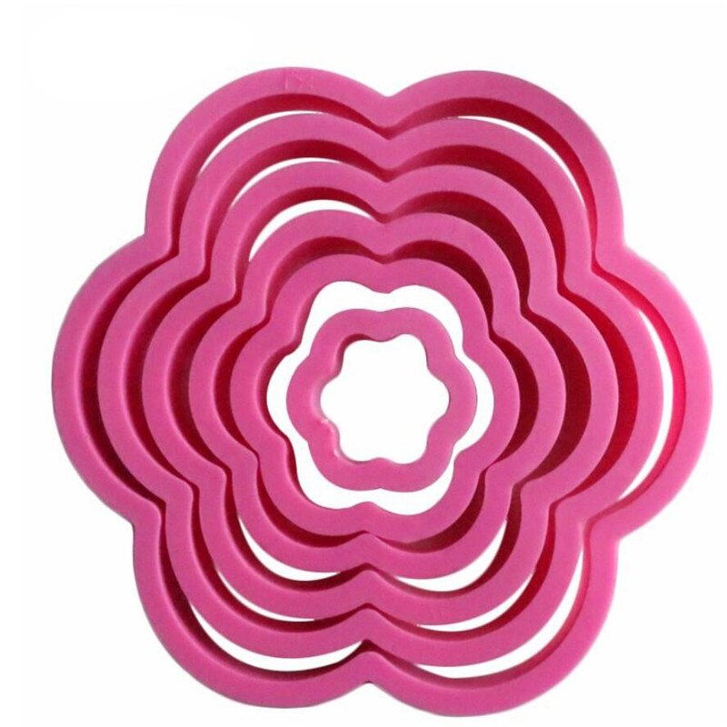 Stks Set Roze Pruim Bloem Cookie Cutter Plunger Grandado