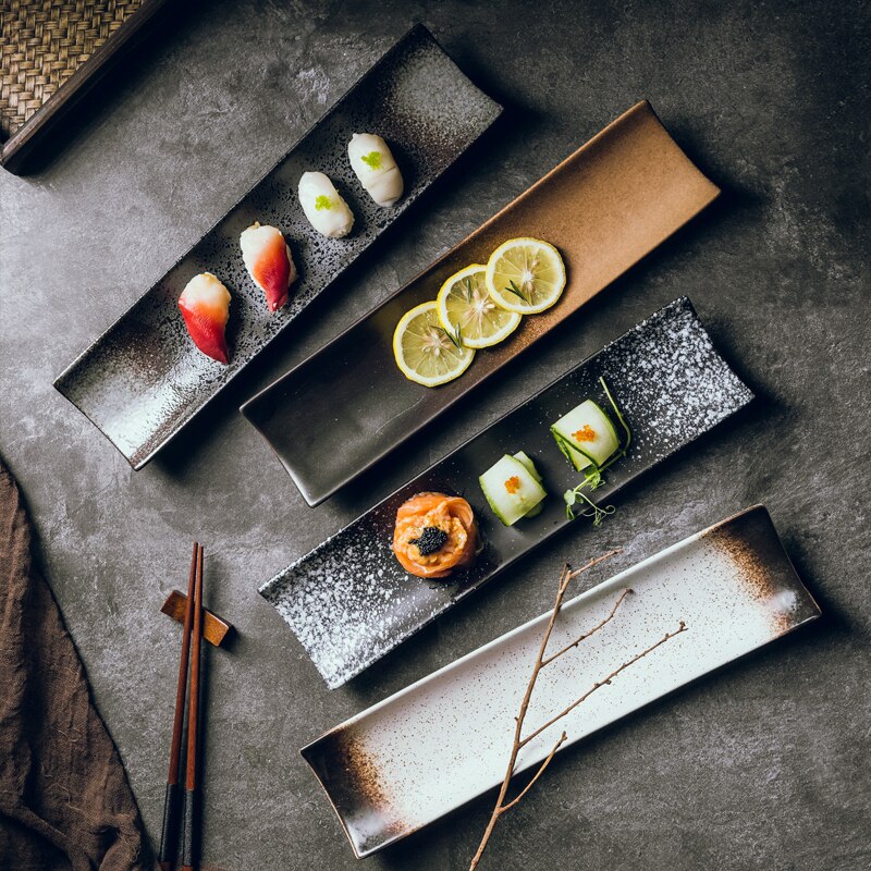 Japanse Keramische Sushi Plaat Creatieve Rechthoek Grandado