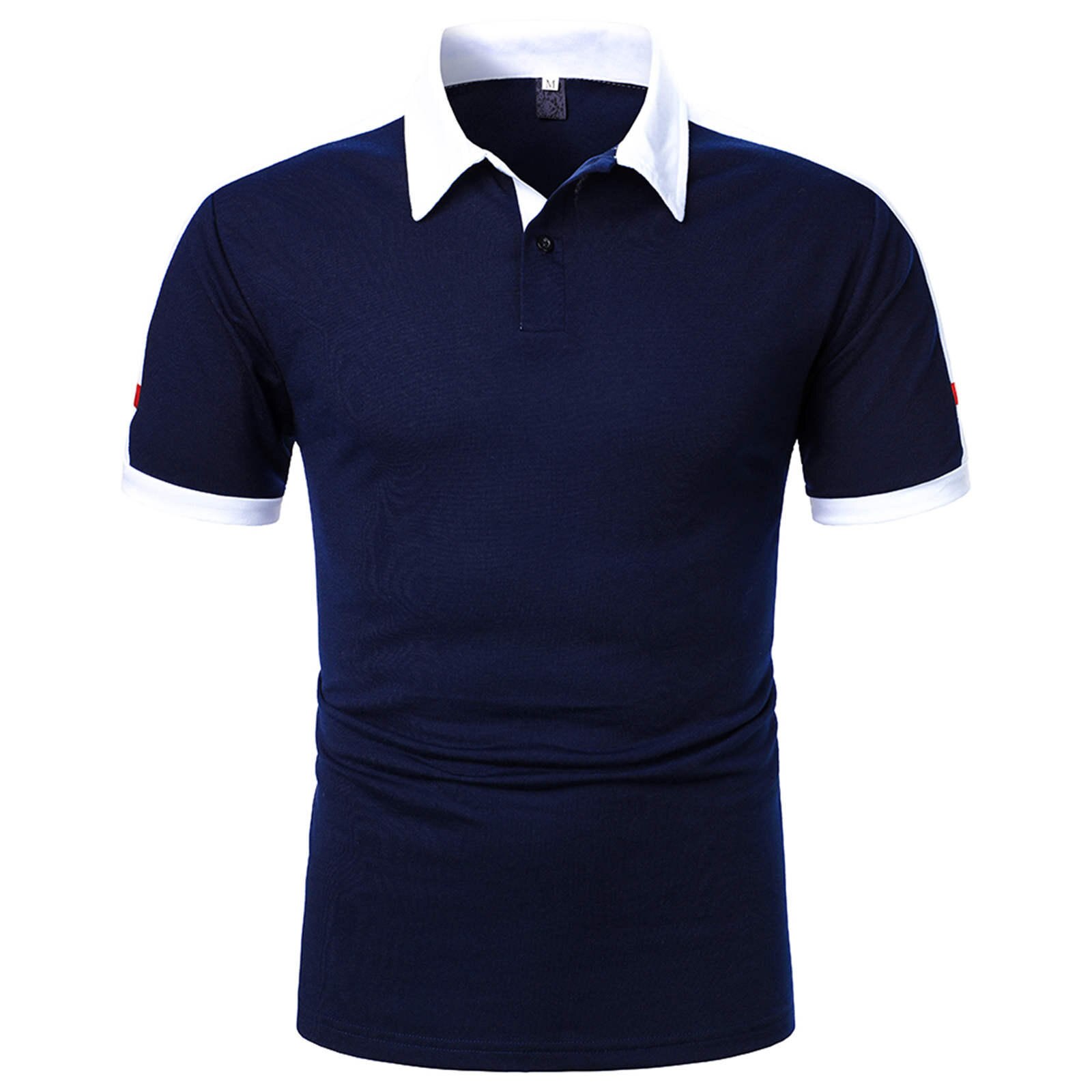 Zomer Stand Kraag Korte Mouw Polo Shirt Mannen Mod Grandado