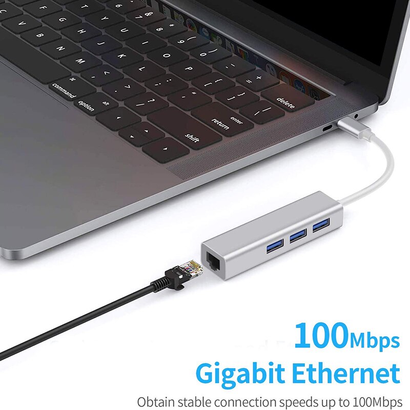 Adaptateur Usb C Vers Ethernet Avec Ports Usb Hub De Type C Avec