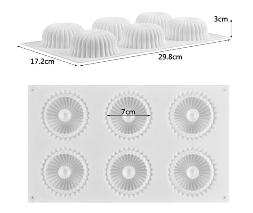 6 Holtes Strip Cirkel Siliconen Zeep Mal Voor Diy Handgemaakte Zeep