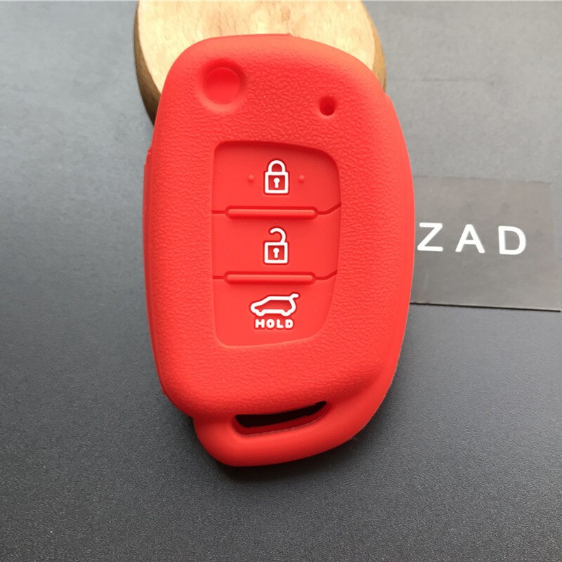 Zad Button Silicone Rubber Car Key Case Cover For Hyundai Accent I