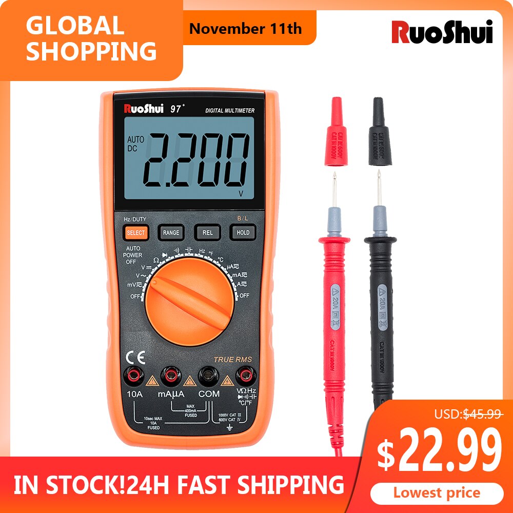 RuoShui 97 Multimeter True RMS AC DC Voltmeter Am Grandado