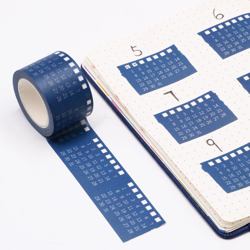 30Mm Breed Kalender Washi Tape Decoratieve Plakban Grandado