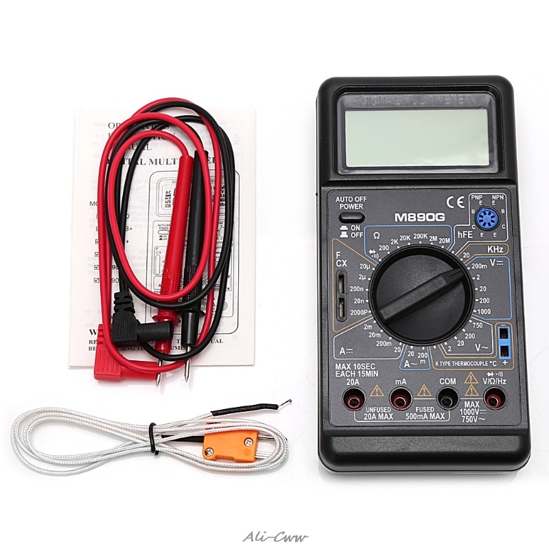 M890G Digital Multimeter DMM AC DC Volt Ampere Ohm Grandado