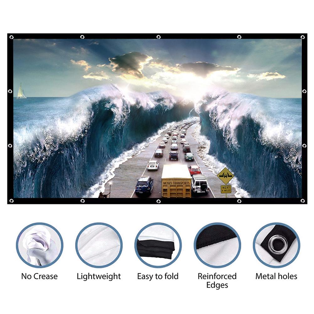 16 9 HD Projector Scherm 72 84 150 Inch Opvouwbar Grandado