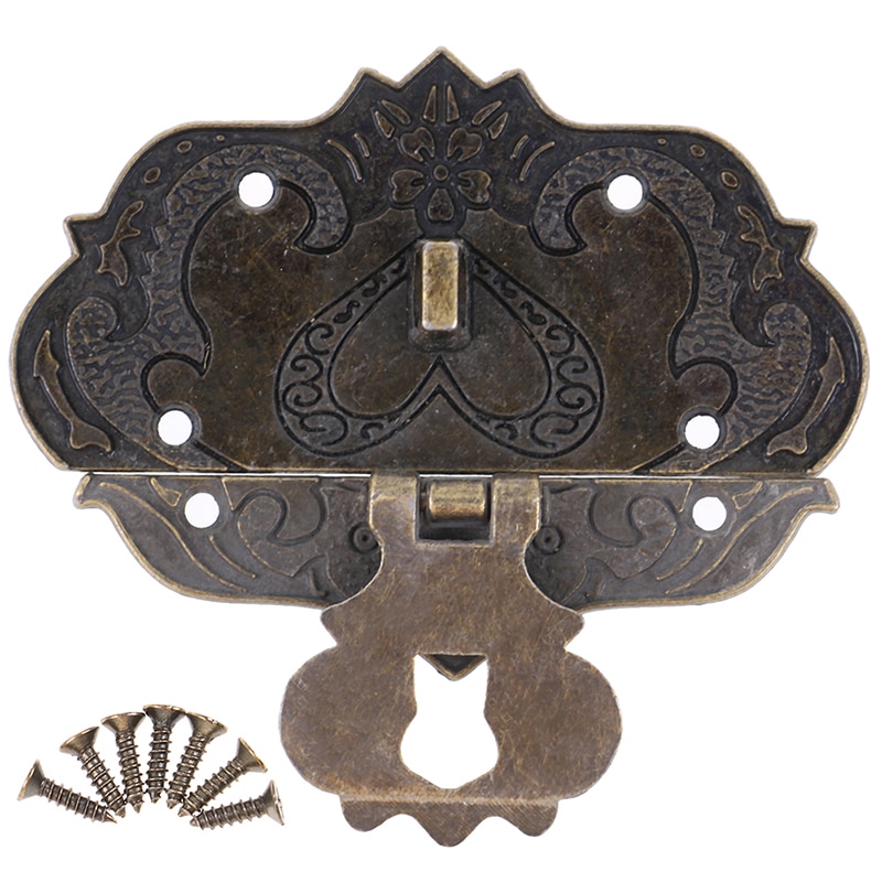 Antieke Lock Houten Sieraden Doos Decoratieve Retro Doos Hasp Lock