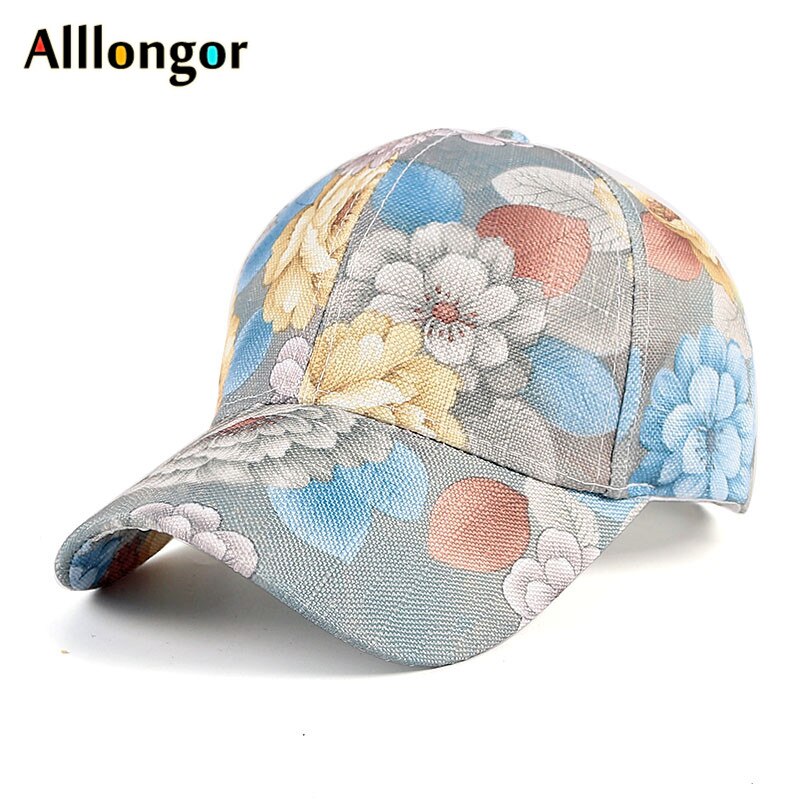 Gorra De B Isbol Con Estampado Floral Para Mujer Grandado