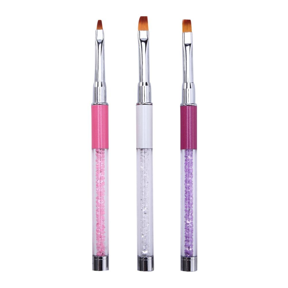 Monja Stks Set Nail Art Acryl Uv Gel Brush Strass Handvat Extension