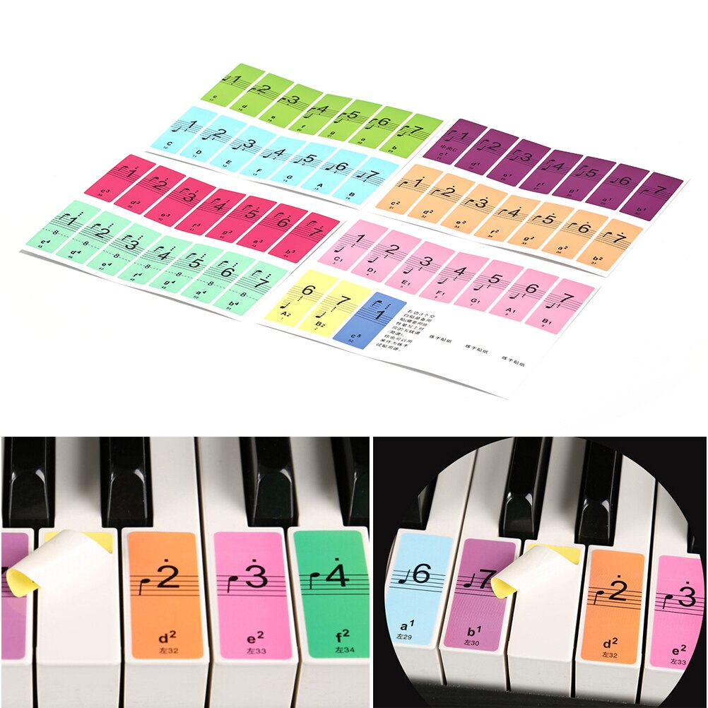 Set Keys Piano Keyboard Stickers Music Decal Grandado