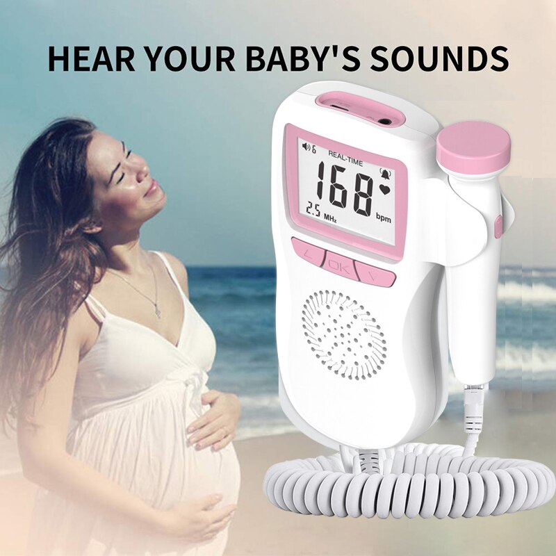 Foetale Doppler Heart Beat Monitor Lcd Roze Kleur Grandado