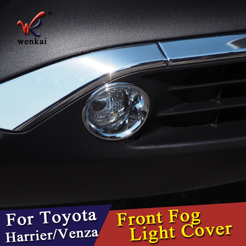 ABS Chrome Front Fog Lamp Light Cover For Toyota Harrier Venza Car