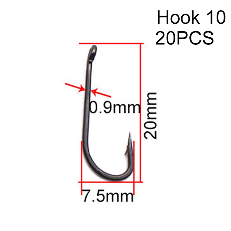 20Pcs Micro Prikkeldraad Karper Vissen Haak D Rig Grandado