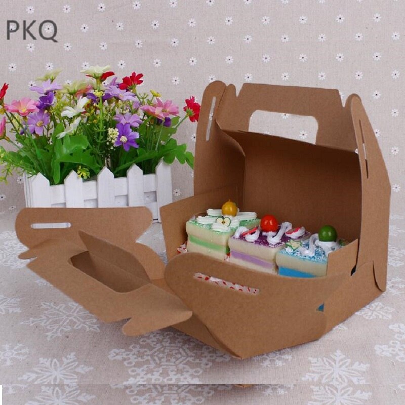 Pcs Kraft Papier Cake Dozen Met Handvat Bruin Cu Grandado