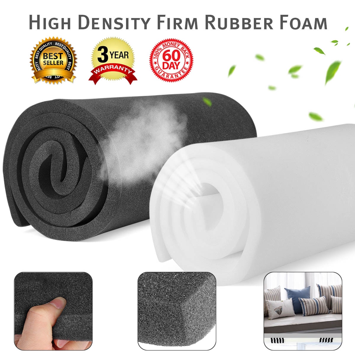 Kiwarm High Density Seat Foam Rubber Replacement U Grandado