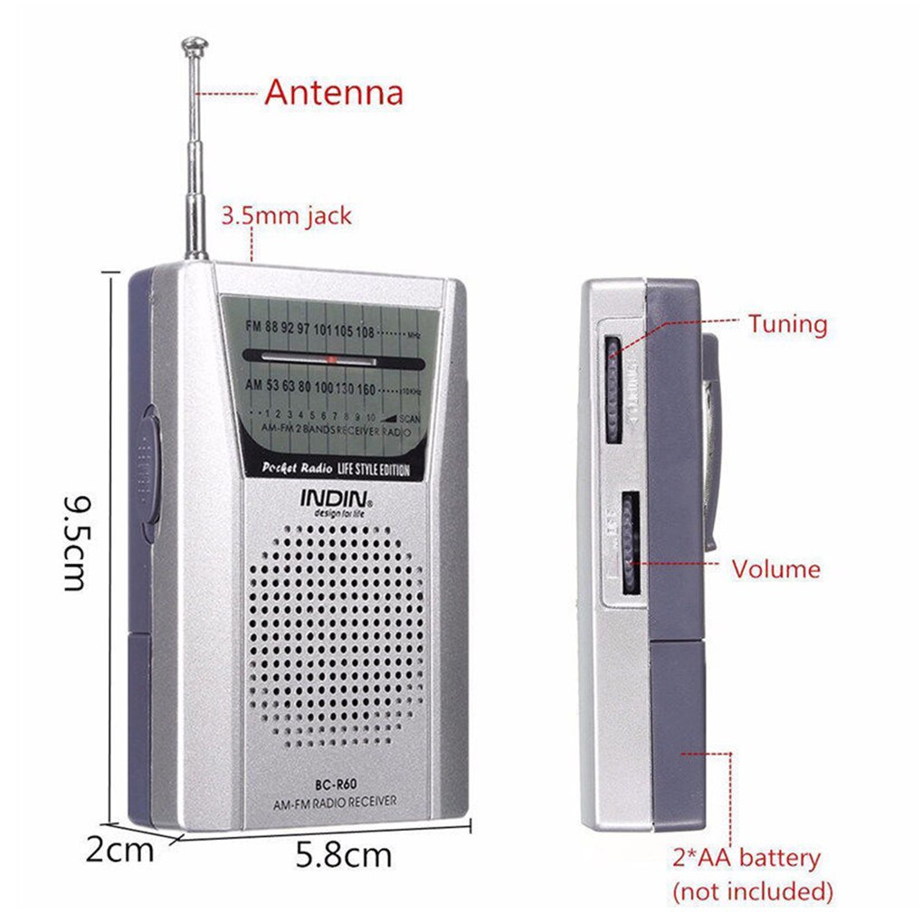 Draagbare Led Am Fm Radio Telescopische Antenne Ra Grandado