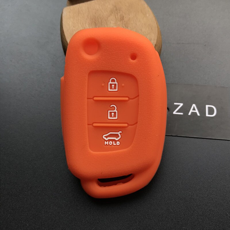 ZAD 3button Silicone Rubber Car Key Case Cover For Hyundai Accent I20