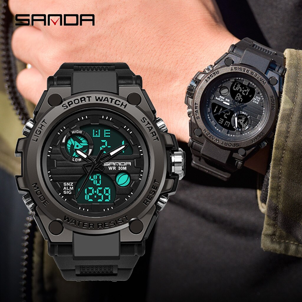 Sanda Reloj Deportivo Para Hombre Con Pantalla Dual Relojes De