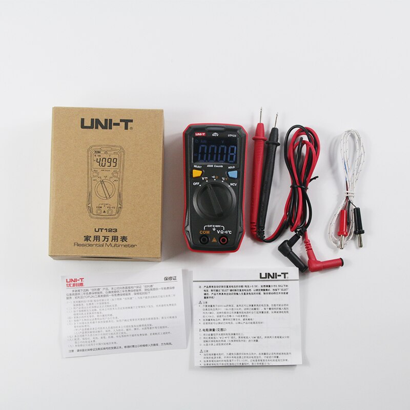 UNI T UNIT UT123 Mini Digital Multimeter Auto Range Data Hold AC DC