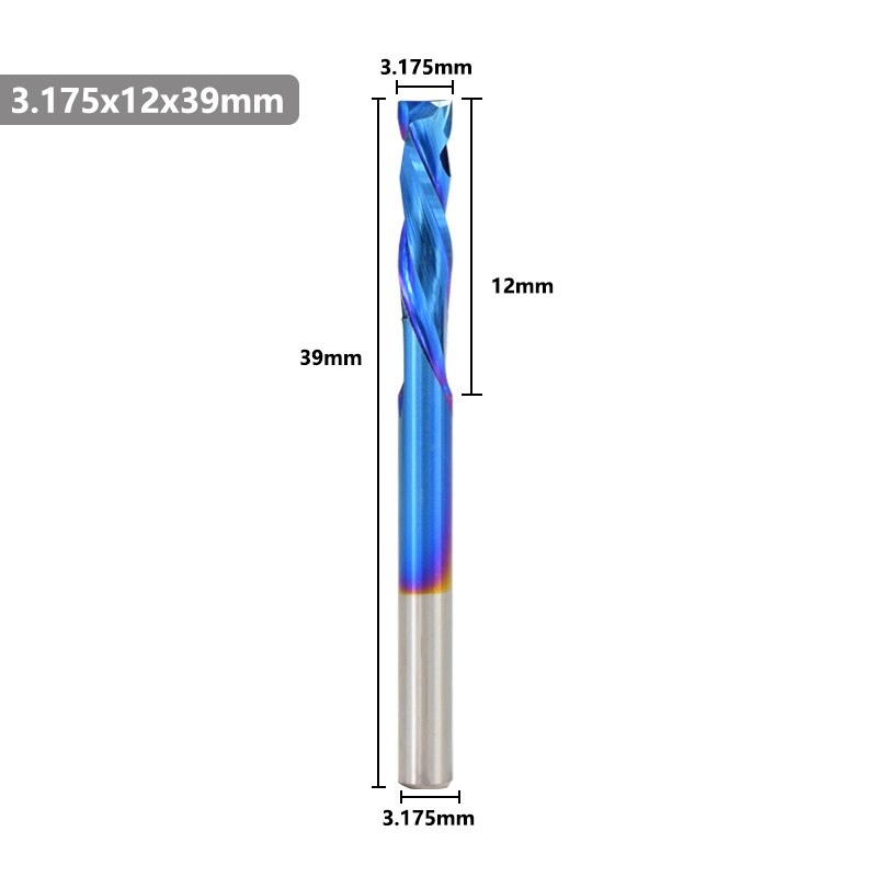 Up Down Cutter 2 Flute End Mill Nano Blue Coating Grandado