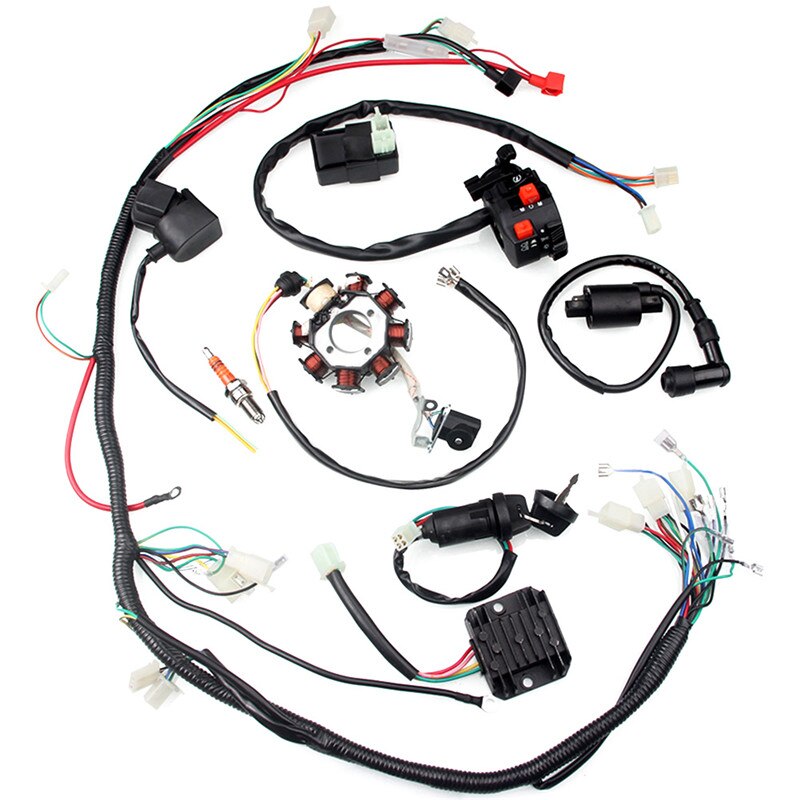 Full Electrical Wiring Harness Kit Fit For Chinese Dirt Bike Atv Quad