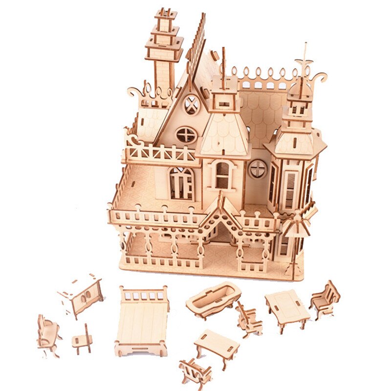 3D Houten Poppenhuis Miniatuur Meubels Speelgoed D Grandado