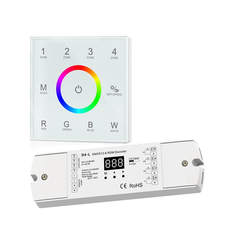 T14 Wall Mount Touch Panel DMX Master And DMX CV Decoder 100V 240V 4