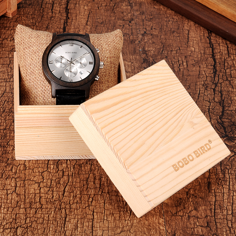 Houten Horloge Mannen Bobo Vogel Met Datum Display Grandado