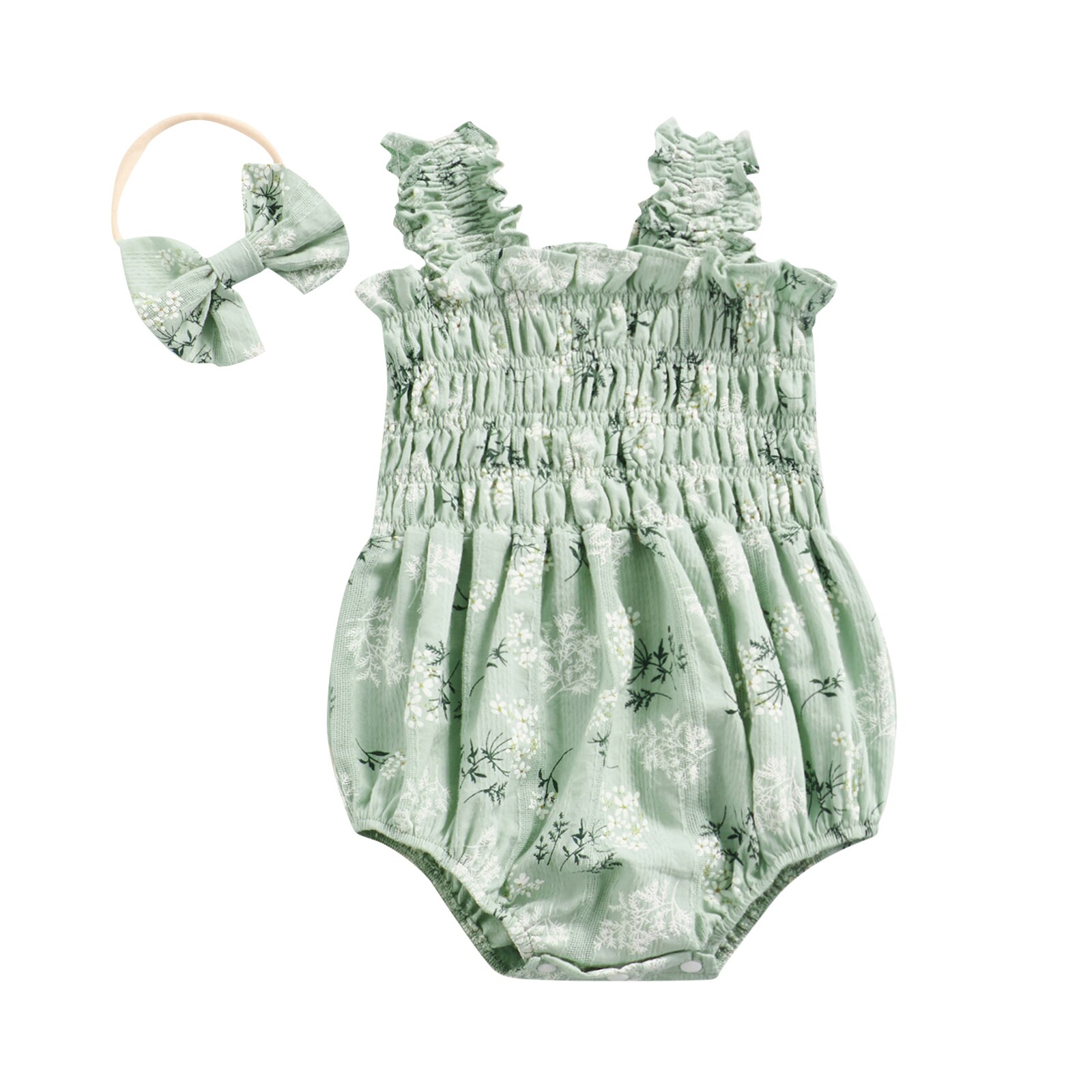 Baby Baby Meisje Mouwloze Jumpsuit Bloemenprint El Grandado