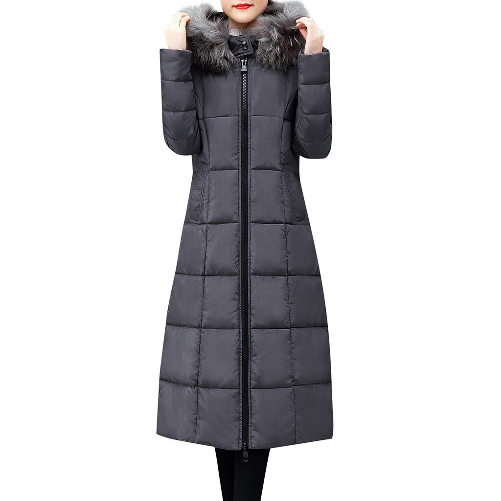 Vrouwen Parka Thicken Warm Bovenkleding Faux Fur C Grandado