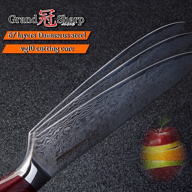 Cuchillo De Cocina De Damasco Vg10 Utensilio De C Grandado