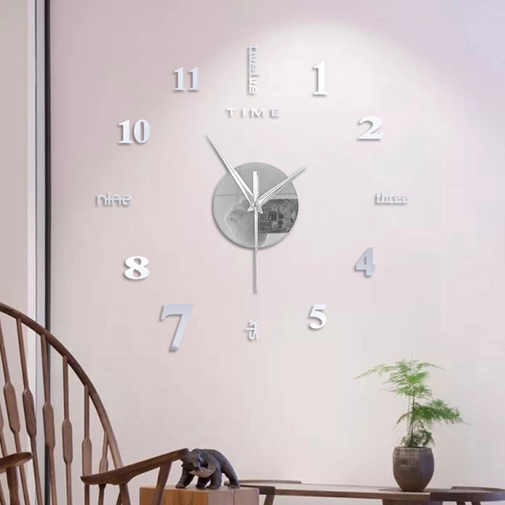 Décor mural sans cadre bricolage mur muet horloge Grandado