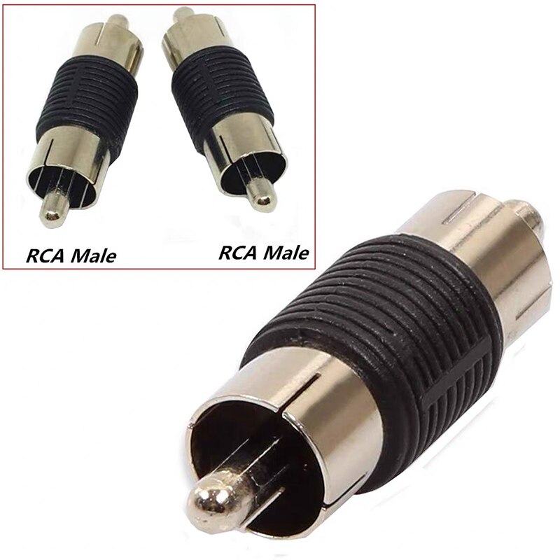 Adaptador De Conector RCA Macho A Macho Acoplador Para Altavoz