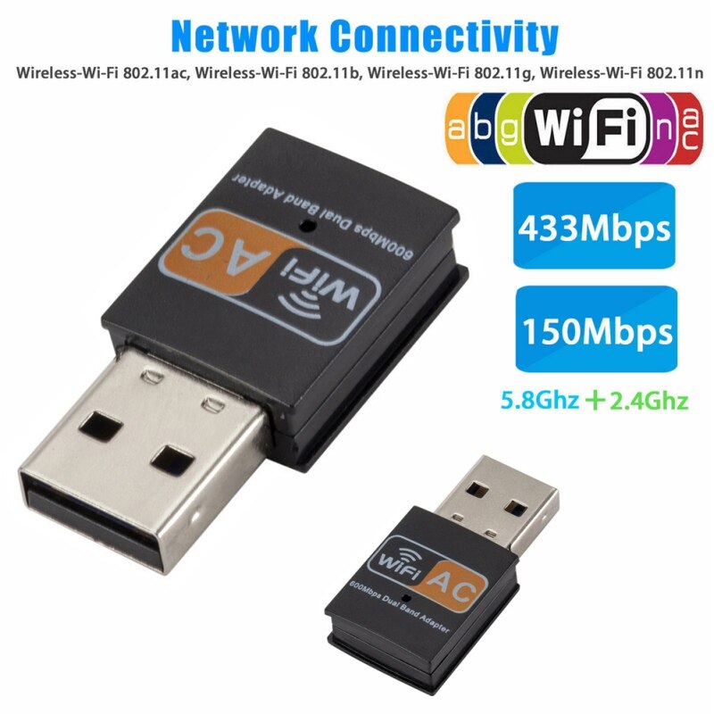 600Mbps Double Bande 2 4GHz 5GHz WiFi Adaptateur U Grandado