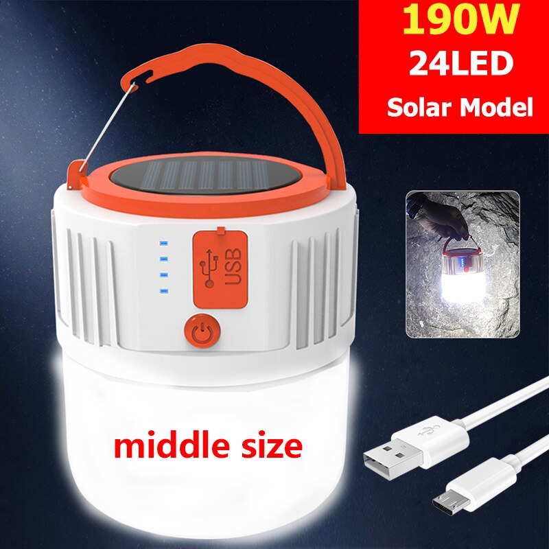 Led Solar Camping Lamp W Tent Licht Usb Opladen Grandado