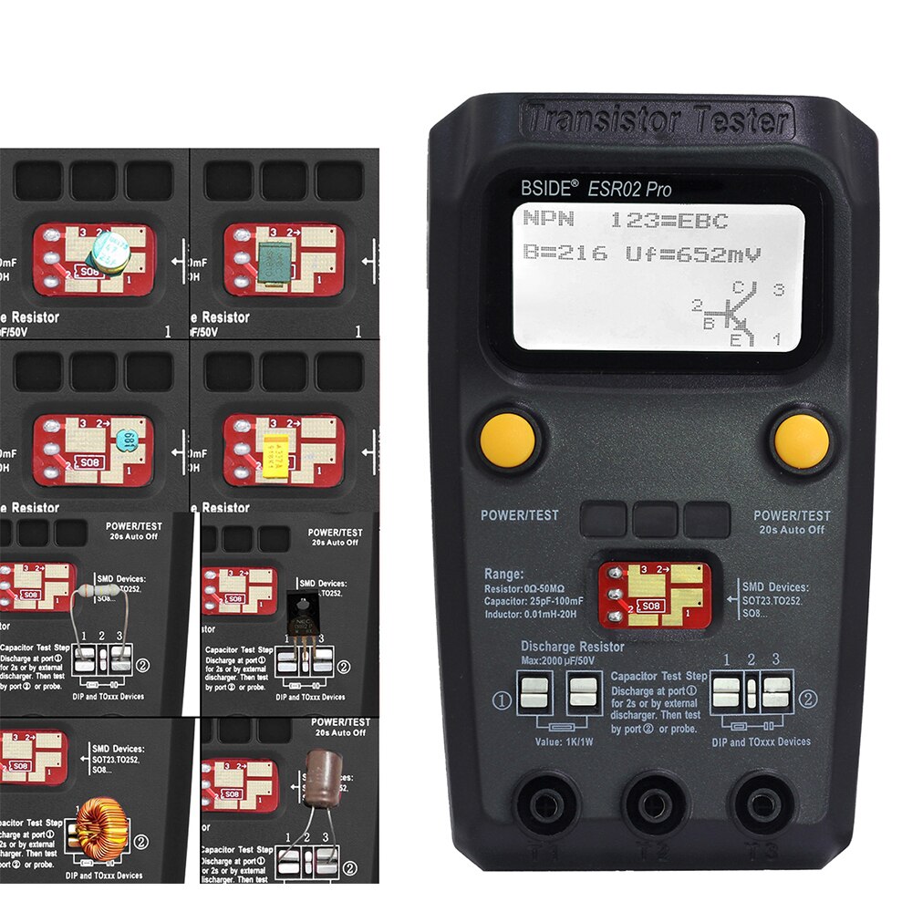 Probador De Transistores ESR02 Pro Probador Digit Grandado