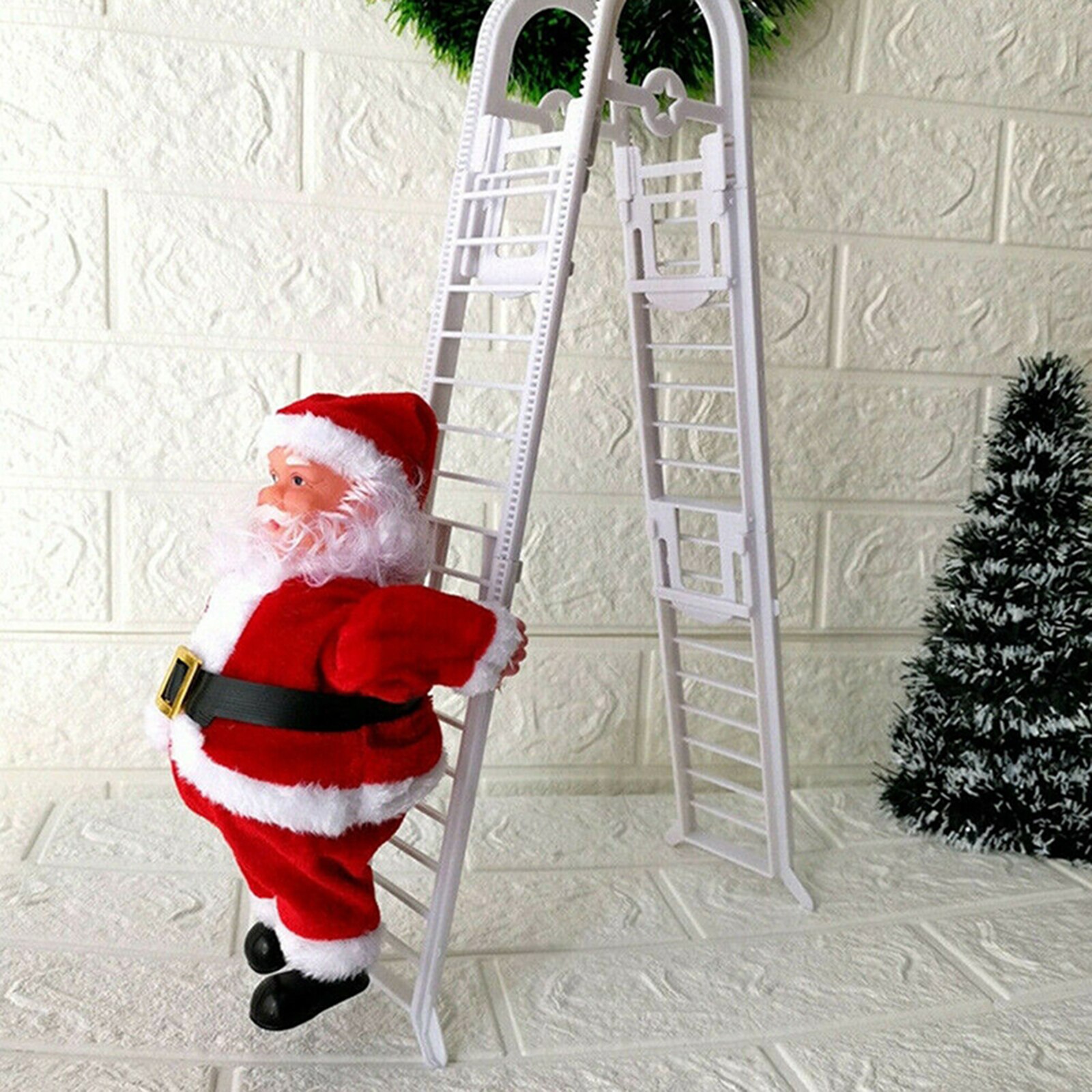 Kerstman Klimmen Ladder Pop Kerst Decoratie Pluche Grandado