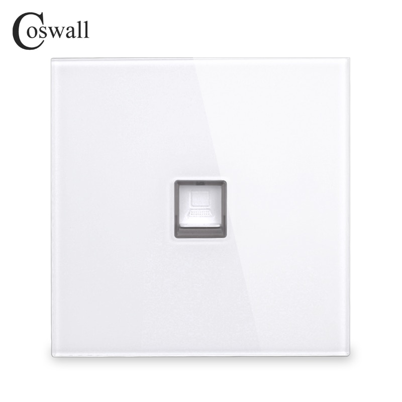 Coswall Crystal Tempered Full Glass Panel CAT5E 8 Grandado