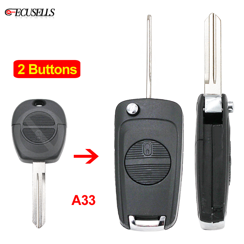 2 Button Folding Flip Key Shell Case Smart Key Hou Grandado