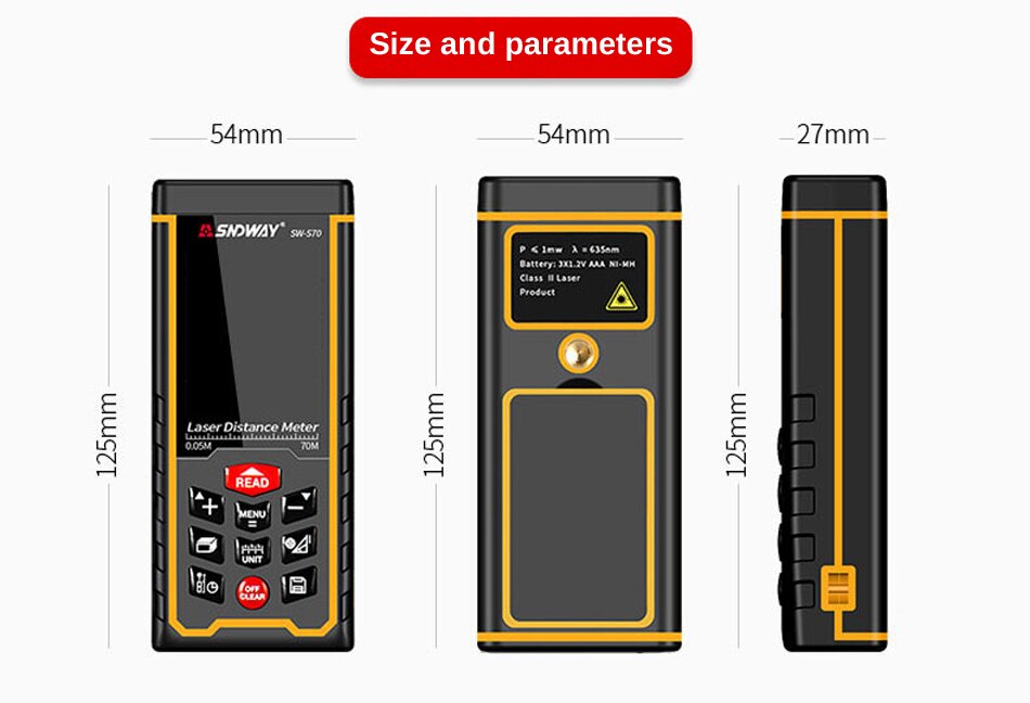 Sndway Medidor De Laser Range Finder 2 4 Polegada Display A Cores