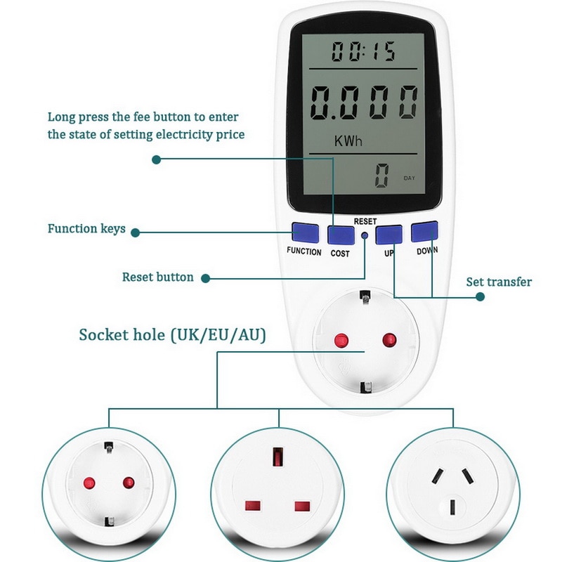 Ac Power Meter V Digitale Wattmeter Eu Energy M Grandado